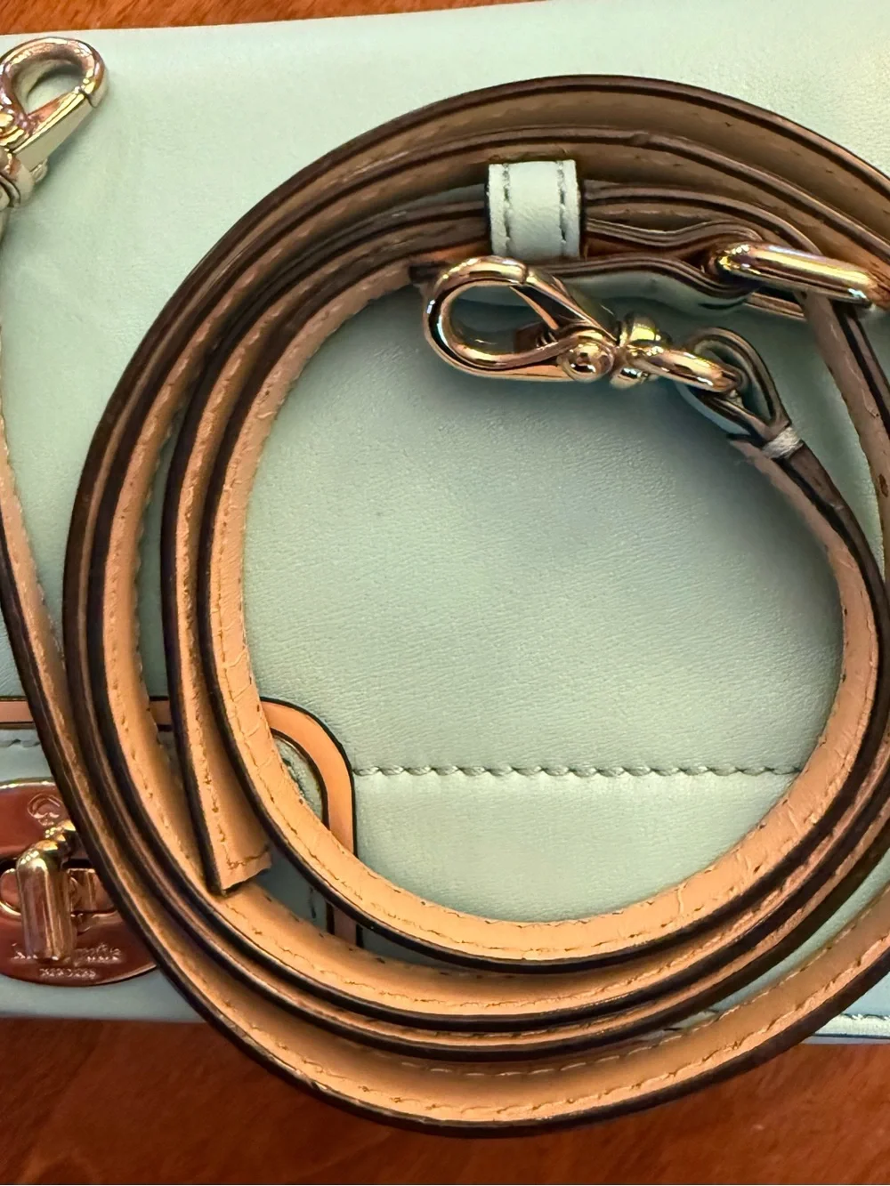kate spade Hampton Road Julia Aqua Leather Crossbody Shoulder Clutch